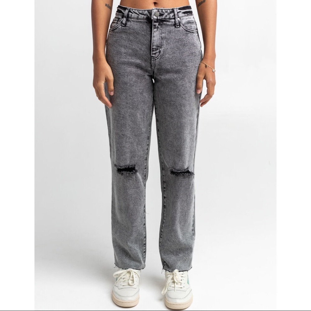 (NWOT) RSQ • Womens High-Rise, Straight-Leg, Acid-Wash Jeans